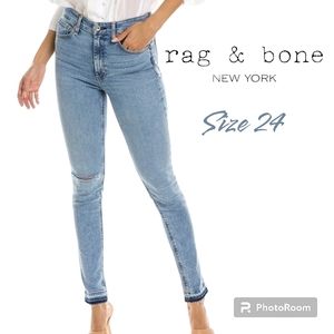 rag & bone NWT Nina High Rise Release Raw Skinny Jeans Montrose 24 Womens